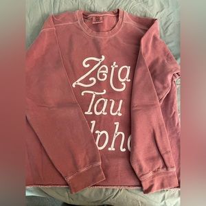 Zeta Tau Alpha (ZTA) Comfort Colors Pink sweatshirt